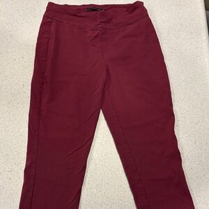 Harve Benard Burgundy Cropped Pants